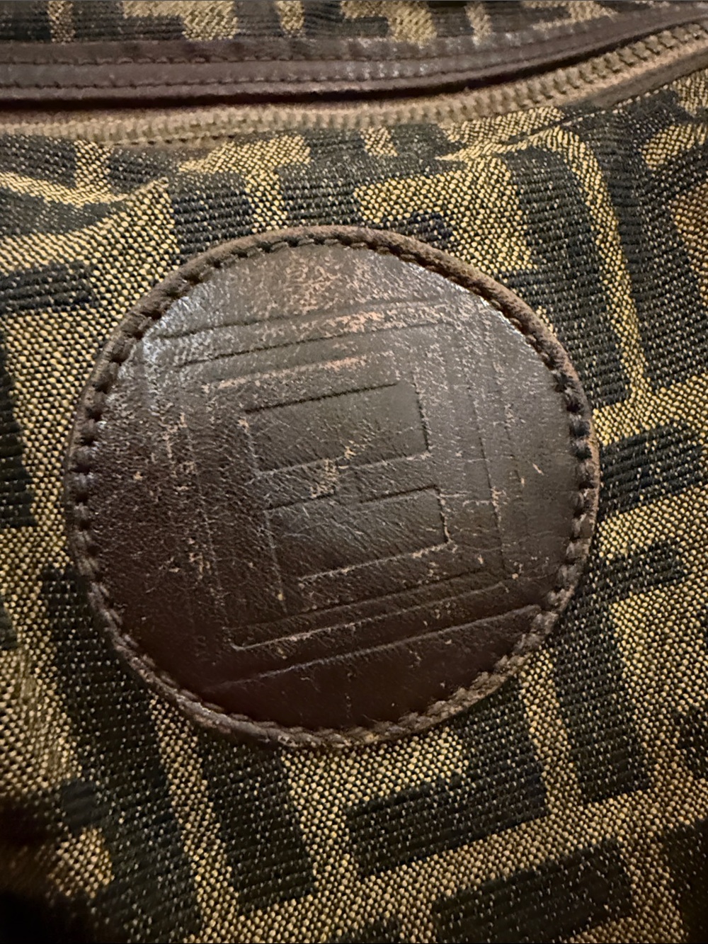 Vintage Zucca Fendi Boston Bag Brown & Tan FF Logo Canvas Tote Small Duffel - Picture 3 of 17
